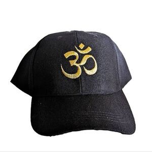 Golden Om Symbol Hat Stylish Unisex Headwear Spiritual Seekers Yoga Enthusiast